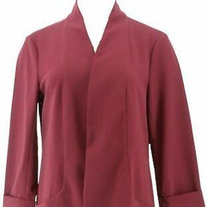 NWT H BY HALSTON CREPE 3/4 SLEEVE OPEN FRONT JACKET 10